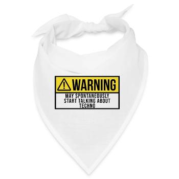 Techno Techno Techno - Bandana - Weiß - Vorne
