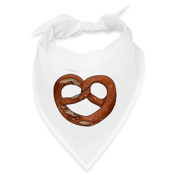 Brezel Bretzel Lauge Bayer Bretzl Pretzel Bretzeli - Bandana - Weiß - Vorne