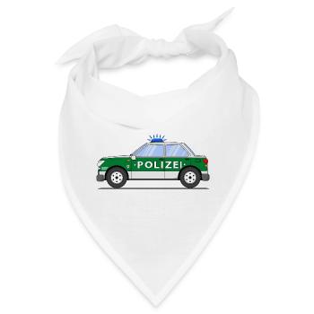 Polizeiauto in Grün und Silber - Bandana - Weiß - Vorne