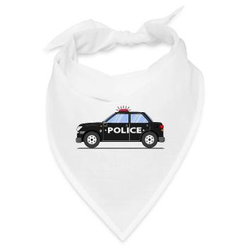 Polizeiauto in Schwarz Police - Bandana - Weiß - Vorne