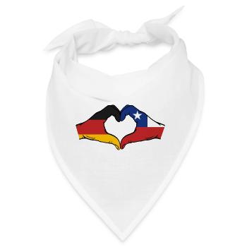 Deutschland Chile Flagge Hände Herzform - Bandana - Weiß - Vorne