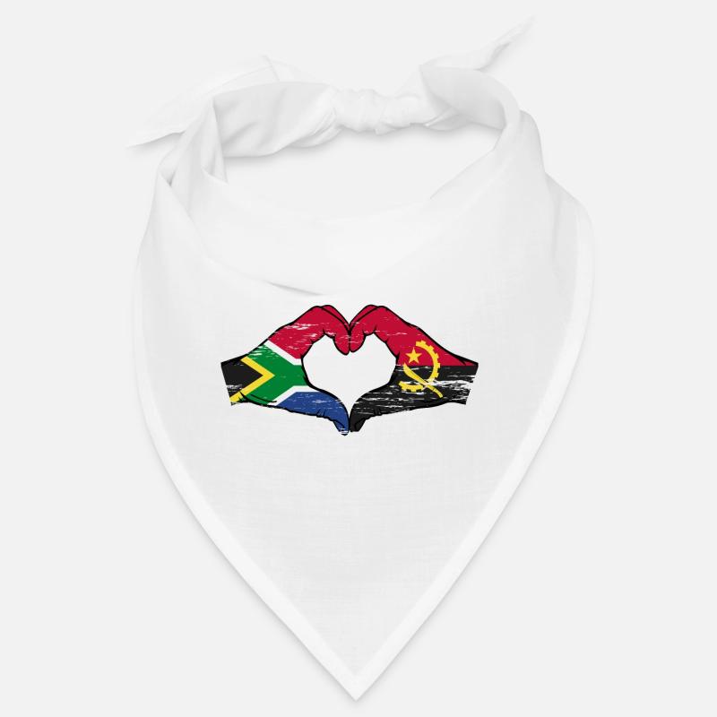 Afrique du Sud Angola drapeau mains forme de coeur utilisé Bandana