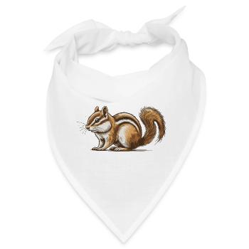 Streifenhörnchen - Bandana - Weiß - Vorne