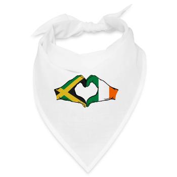 Jamaika Irland Hände Herzform - Bandana - Weiß - Vorne