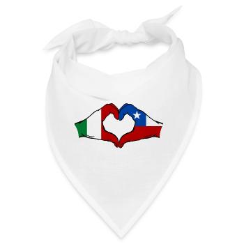 Italien Chile Flagge Hände Herzform - Bandana - Weiß - Vorne