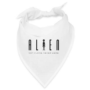 Alien Sci-Fi Design – Not Alone. Never Were. - Bandana - Weiß - Vorne