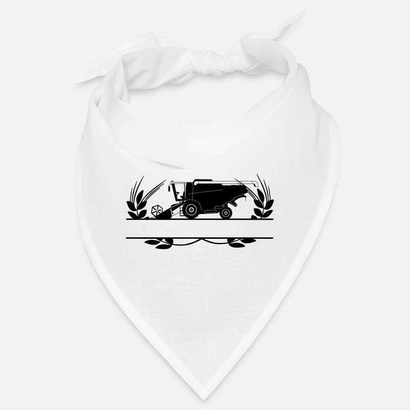 Moissonneuse-batteuse dans un crop circle avec espace de texte Bandana