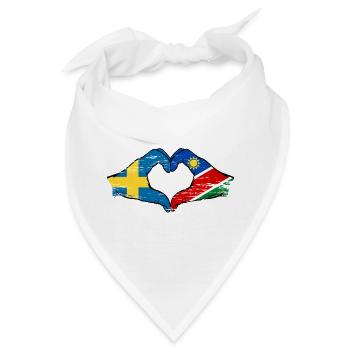 Schweden Nairobi Flagge Herz Hände - Bandana - Weiß - Vorne