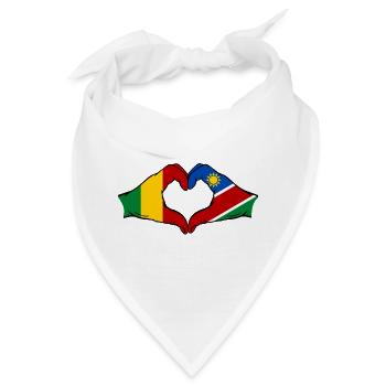 Mali Nairobi Flagge Hände Herz - Bandana - Weiß - Vorne