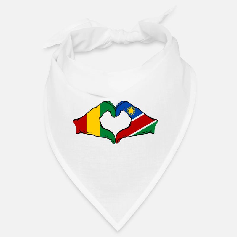 Guiena Namibia Flag Hands Heart Shape Bandana