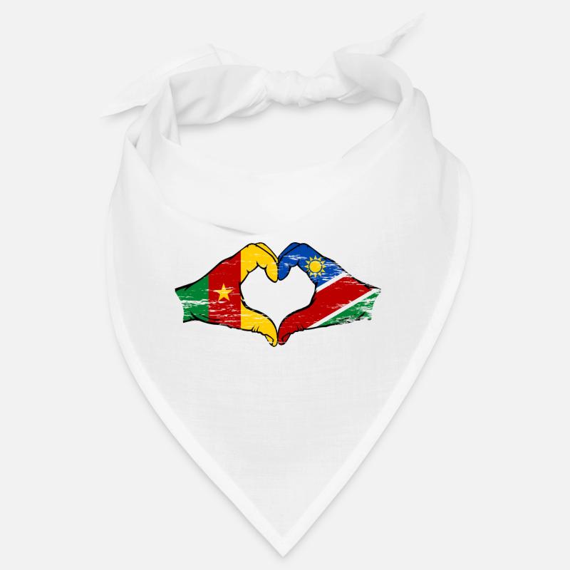 Kemerun Namibia flag hands heart shape used Bandana