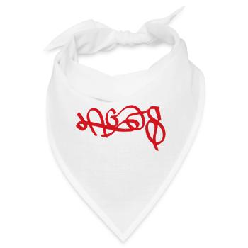Rotes Lagos Graffiti  - Bandana - Weiß - Vorne