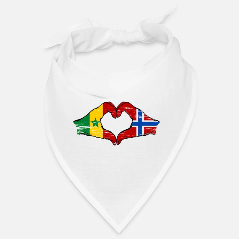 Sénégal Norvège drapeau mains forme de coeur utilisé Bandana