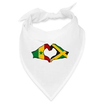 Senegal Jamaika Flagge Hände Herzform used - Bandana - Weiß - Vorne