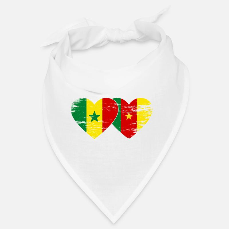 Senegal Cameroon Flag Hands Heart Shape Used Bandana