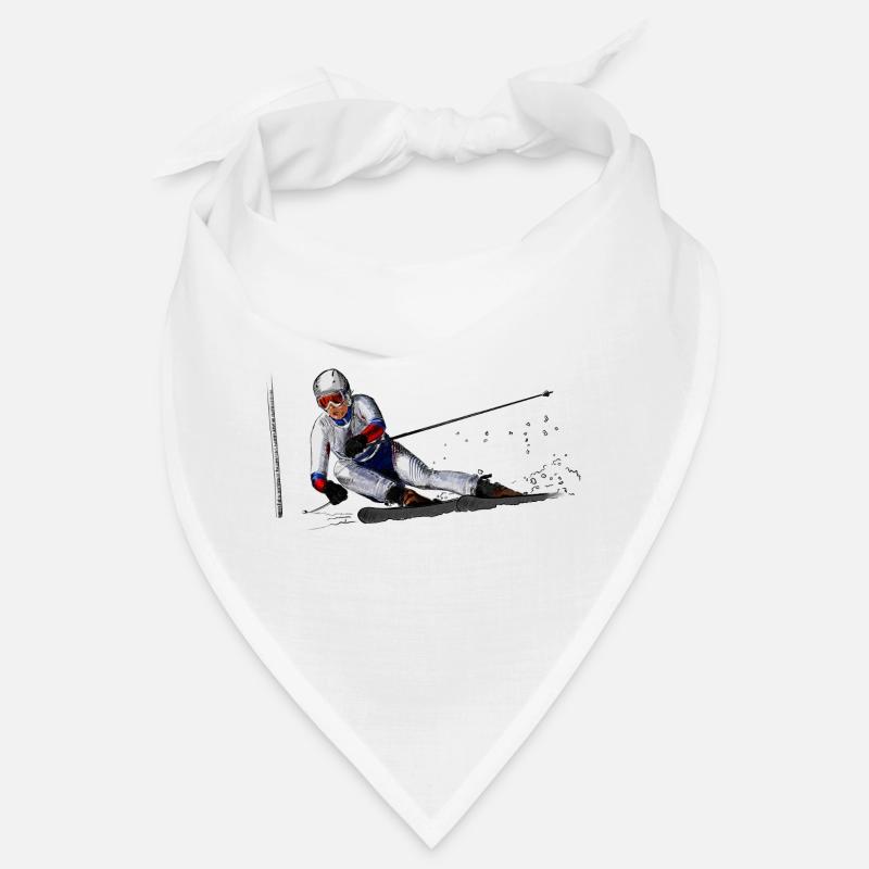 Skier Action Illustration Bandana