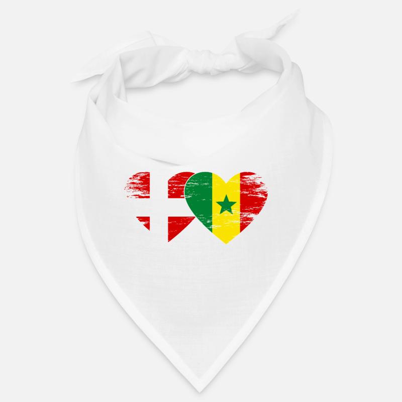 Dänemark Senegal Herz Flagge used Bandana