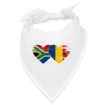 Südafrika Tschad Flagge Herz used - Bandana - Weiß - Vorne