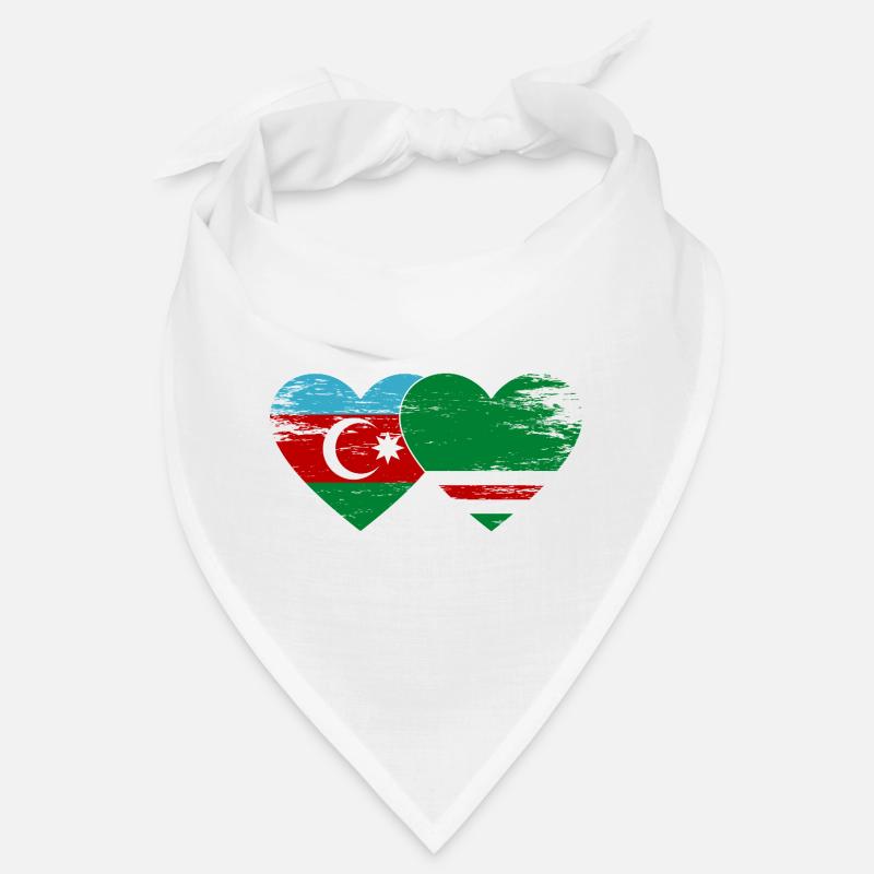 Azerbaijan Chechnya Flag Heart used Bandana