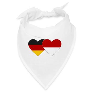 Deutschland Monaco Flagge Herz - Bandana - Weiß - Vorne
