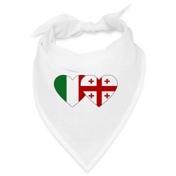 Italien Georgien Herz Flagge - Bandana - Weiß - Vorne