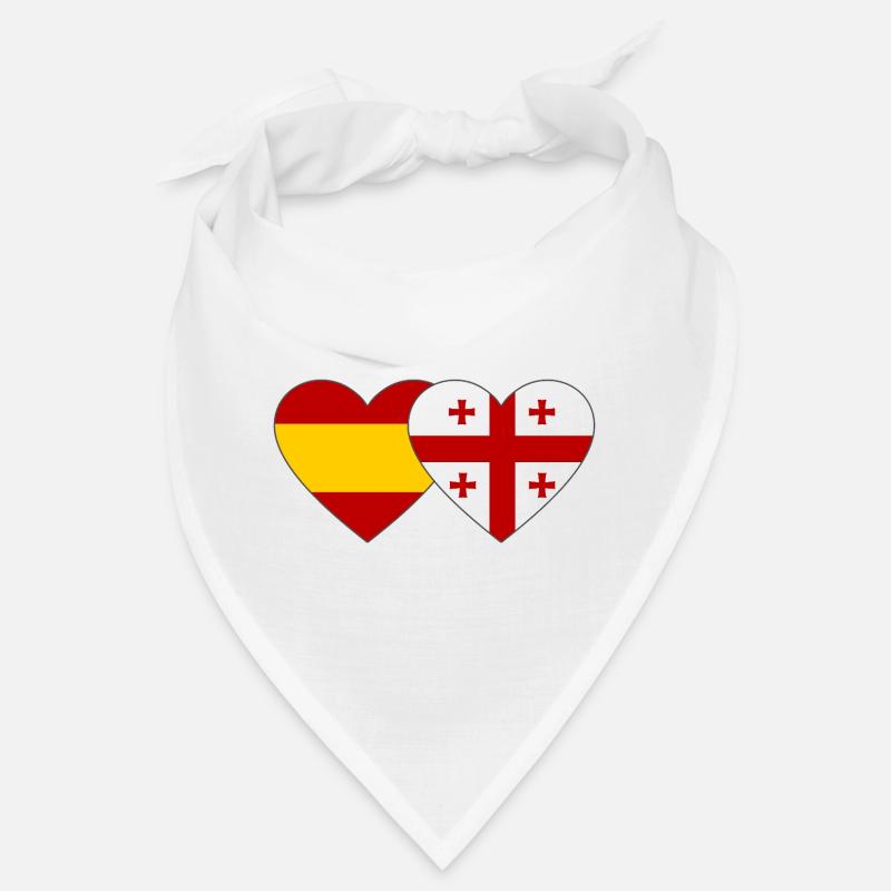 Spanien Georgien Flaggen Herz Bandana