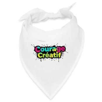 Courage Créatif Bunte Typografie - Bandana - Weiß - Vorne