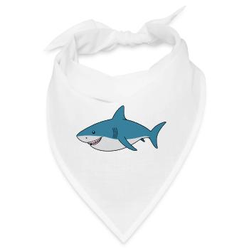 Karikaturhai mit breitem Lächeln - Bandana - Weiß - Vorne