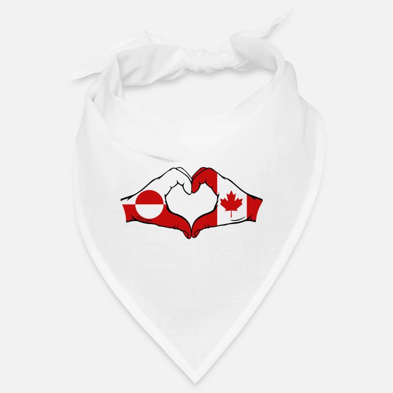 Greenland Canada Flag Hands Heart Shape Bandana