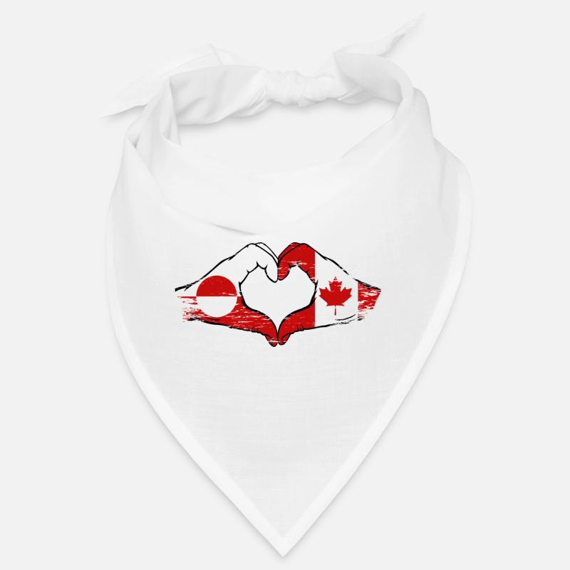 Mains du drapeau du Groenland, Canada, forme de cœur utilisée Bandana
