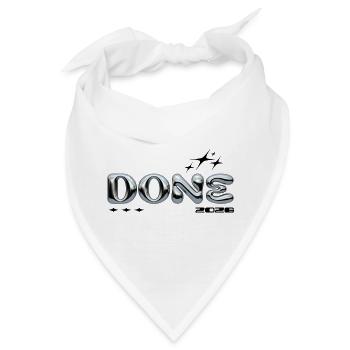 Chrome Blasenbuchstaben DONE - Bandana - Weiß - Vorne
