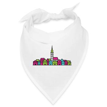 Villach City Skyline St. Jacob Church Linienzeichnung - Bandana - Weiß - Vorne