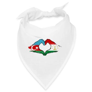 Aserbaidschan Tadschikistan Flaggenherz - Bandana - Weiß - Vorne