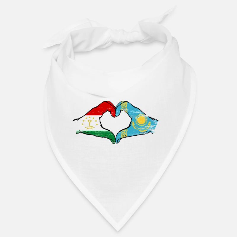 Drapeau du Kazakhstan Mains en forme de cœur Bandana