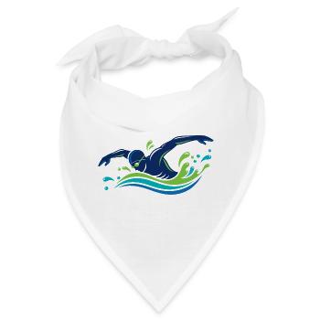 Schwimmer Sport Schwimmen Wasserheld Motiv - Bandana - Weiß - Vorne