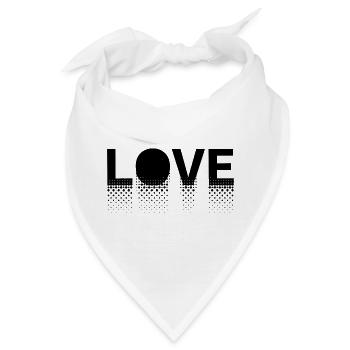 Liebe in Punkten auf schwarzem Hintergrund - Bandana - Weiß - Vorne