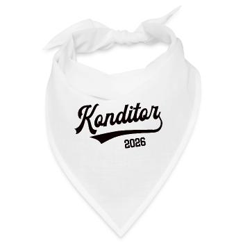 Konditor 2026 Beruf Konditorei Lehre Lehrling - Bandana - Weiß - Vorne