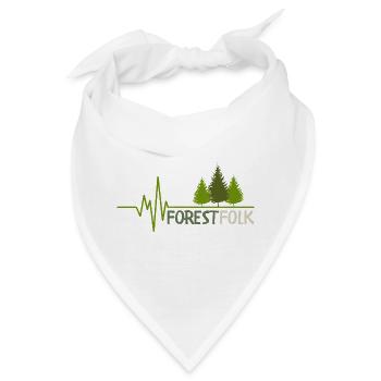 Forest Folk Logo mit Herzschlag - Bandana - Weiß - Vorne