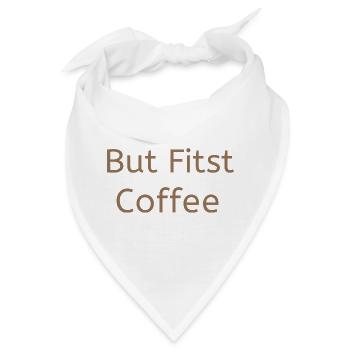Aber zuerst Kaffee minimalistisches ästhetisches Design - Bandana - Weiß - Vorne