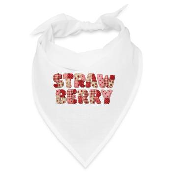 Faux Patchwork Erdbeerfrucht-Jahrgang - Bandana - Weiß - Vorne