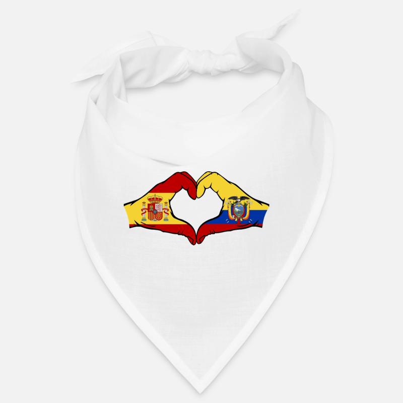 Spanien Ecuador Flagge Herz Bandana