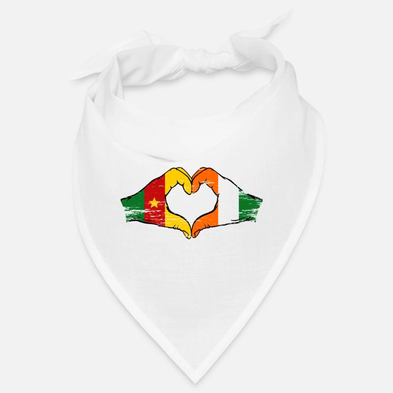 Cameroon Côte d'Ivoire Flag Heart Used Bandana