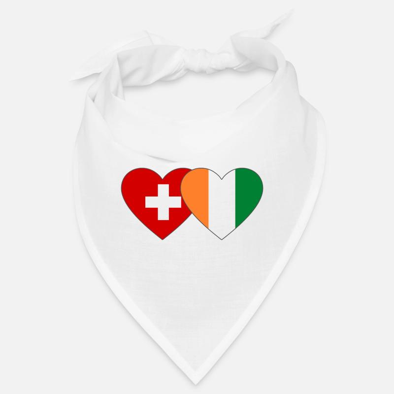Schweiz Elfenbeinküste Flagge Herz Bandana