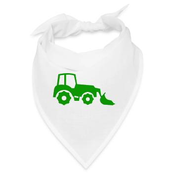 Grüner Traktor mit Pflug Silhouette - Bandana - Weiß - Vorne