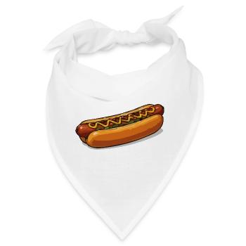 Knackiger Hotdog Illustration - Bandana - Weiß - Vorne