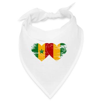 Senegal_Guinea_Flagge_Herz_used - Bandana - Weiß - Vorne