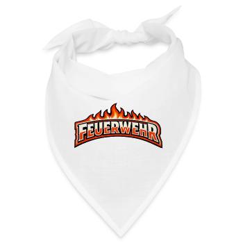 Feuerwehr Flammen Emblem - Bandana - Weiß - Vorne
