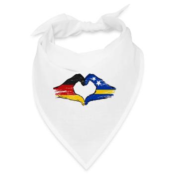 Deutschland_Curaçao_Flagge_Haende_Herzform_used - Bandana - Weiß - Vorne