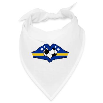 Curacao Flagge Hände Herzform - Bandana - Weiß - Vorne