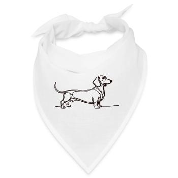 Minimalist Dackel One Line Art Shirt WITH A DACHSH - Bandana - Weiß - Vorne